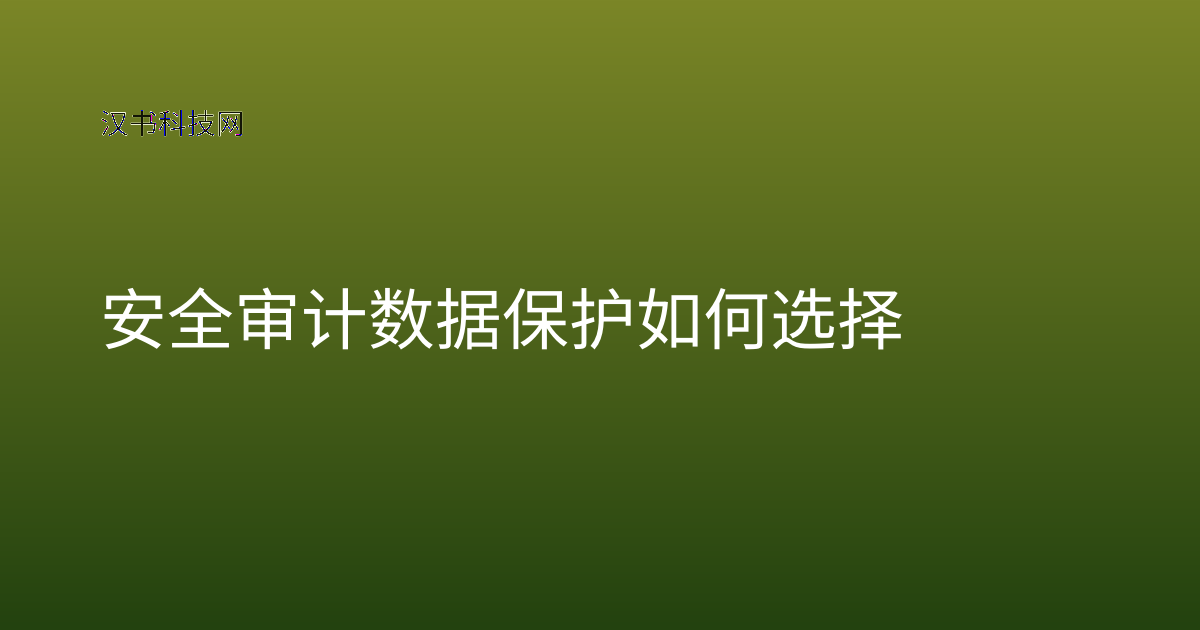 安全审计数据保护 如何选择