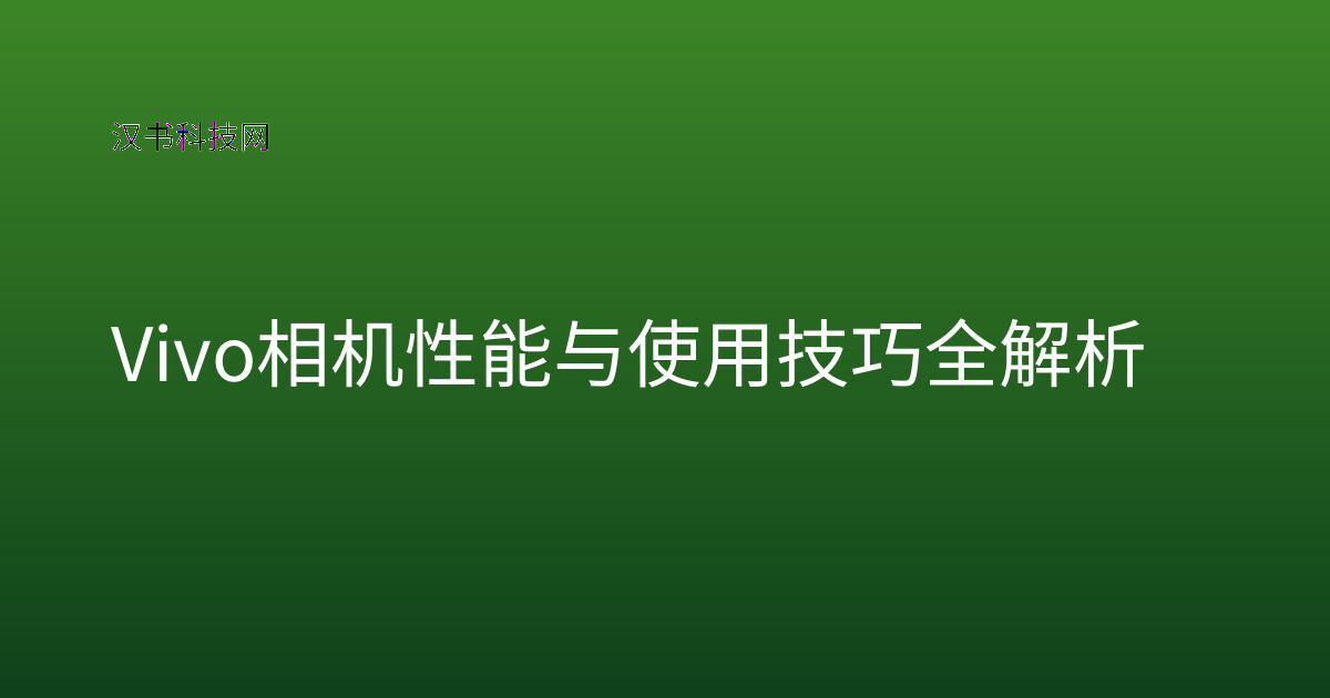 Vivo 相机性能与使用技巧全解析